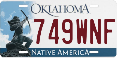 OK license plate 749WNF