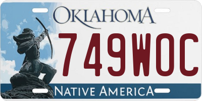 OK license plate 749WOC