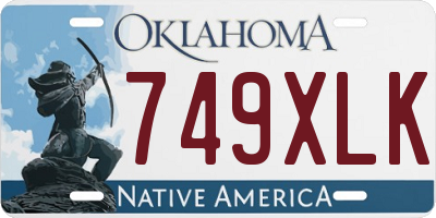 OK license plate 749XLK