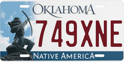 OK license plate 749XNE