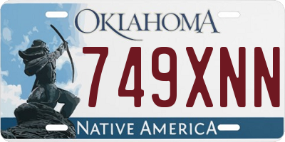 OK license plate 749XNN