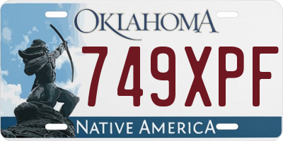 OK license plate 749XPF
