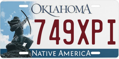 OK license plate 749XPI