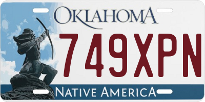 OK license plate 749XPN