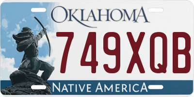 OK license plate 749XQB