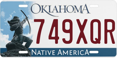 OK license plate 749XQR