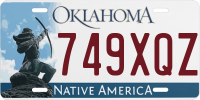 OK license plate 749XQZ