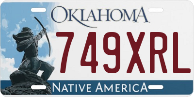 OK license plate 749XRL