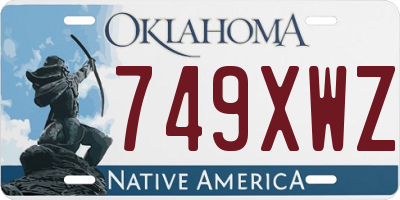 OK license plate 749XWZ