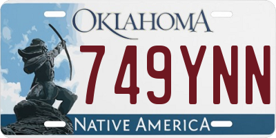 OK license plate 749YNN