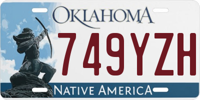 OK license plate 749YZH