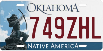 OK license plate 749ZHL