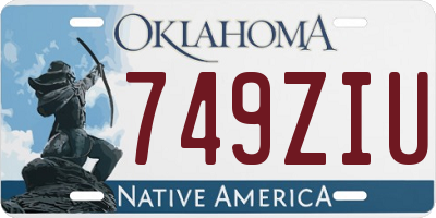 OK license plate 749ZIU