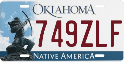 OK license plate 749ZLF