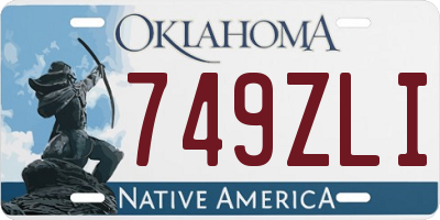 OK license plate 749ZLI