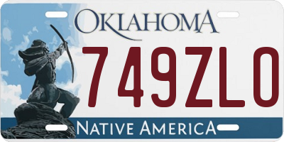 OK license plate 749ZLO