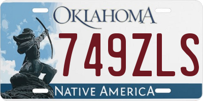 OK license plate 749ZLS