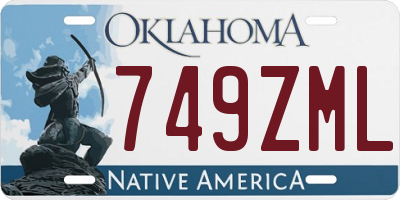 OK license plate 749ZML
