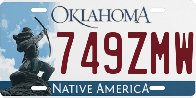 OK license plate 749ZMW
