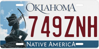 OK license plate 749ZNH