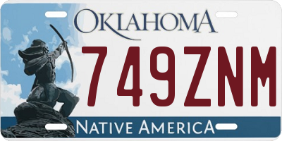 OK license plate 749ZNM
