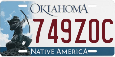 OK license plate 749ZOC