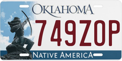 OK license plate 749ZOP