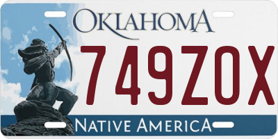 OK license plate 749ZOX