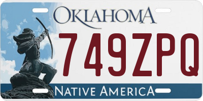OK license plate 749ZPQ