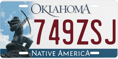 OK license plate 749ZSJ