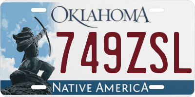 OK license plate 749ZSL