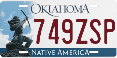 OK license plate 749ZSP