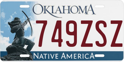 OK license plate 749ZSZ