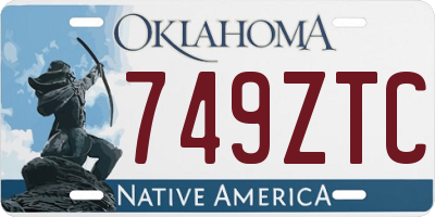 OK license plate 749ZTC