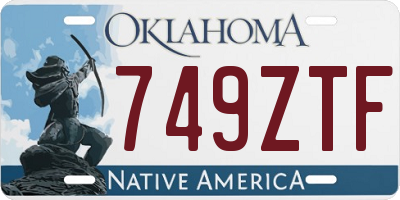 OK license plate 749ZTF