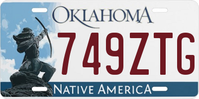 OK license plate 749ZTG