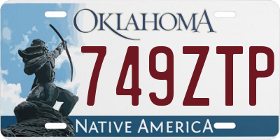 OK license plate 749ZTP