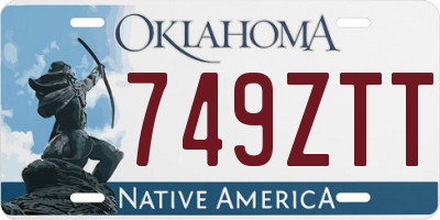 OK license plate 749ZTT