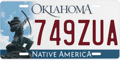 OK license plate 749ZUA