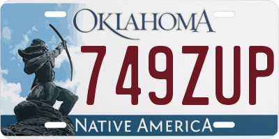 OK license plate 749ZUP