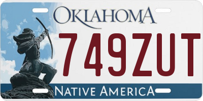 OK license plate 749ZUT