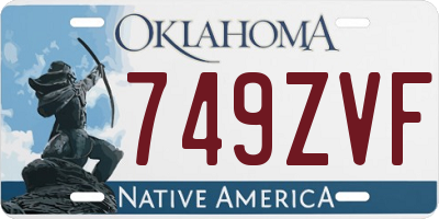 OK license plate 749ZVF