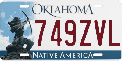 OK license plate 749ZVL