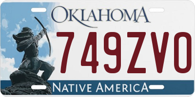 OK license plate 749ZVO