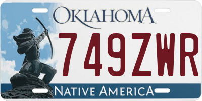 OK license plate 749ZWR