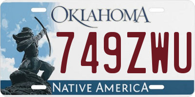 OK license plate 749ZWU