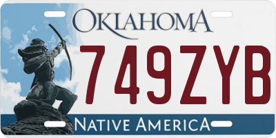 OK license plate 749ZYB