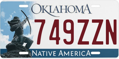 OK license plate 749ZZN