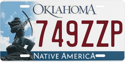 OK license plate 749ZZP