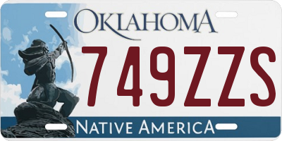 OK license plate 749ZZS